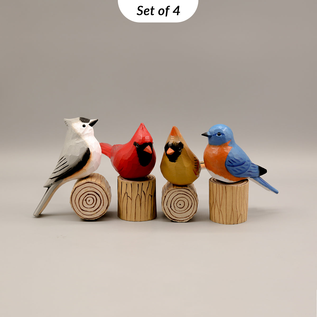 Handcrafted Birds + Stands