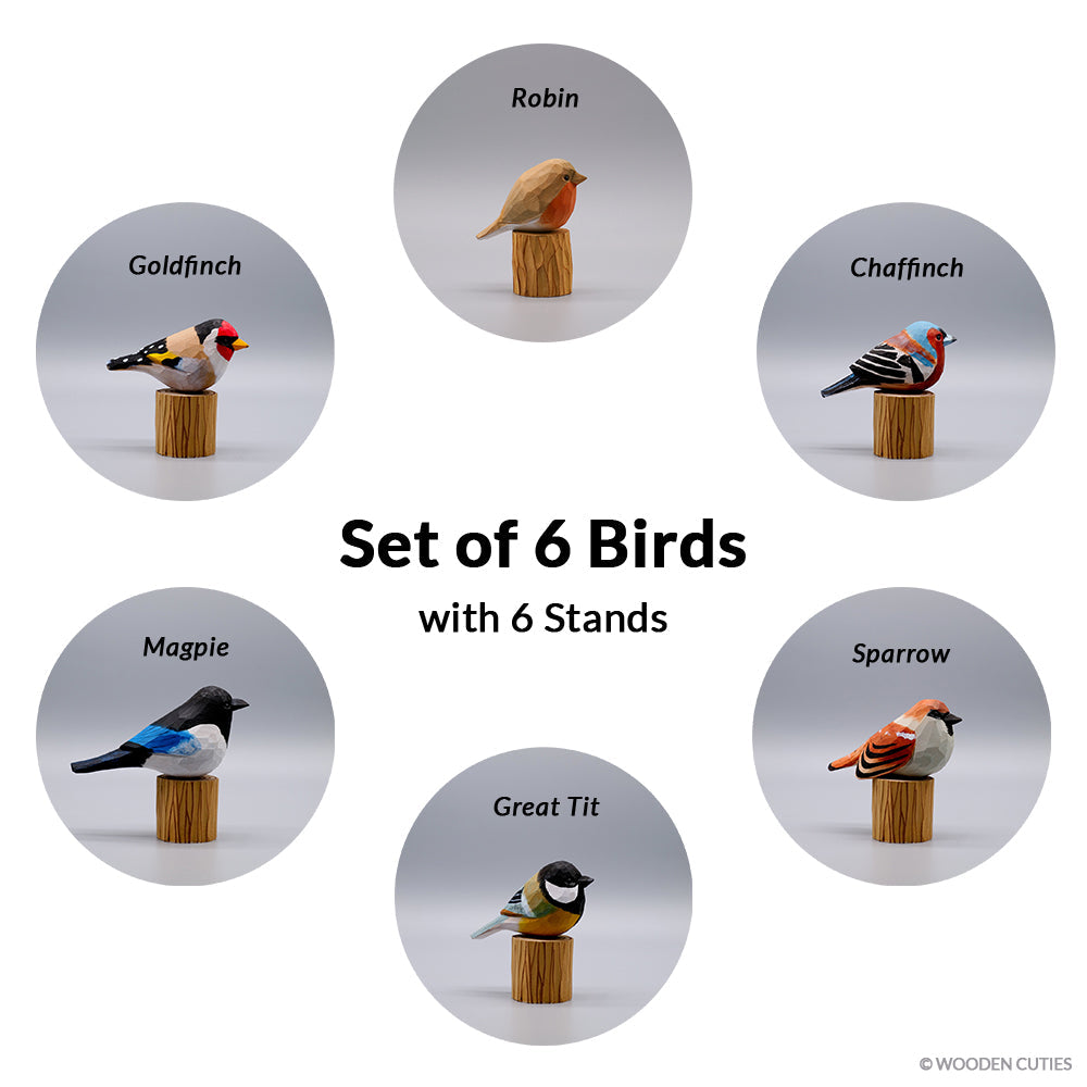 Set of 6 Birds + 6 Stands