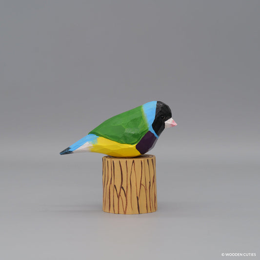 Gouldian Finch + Stand