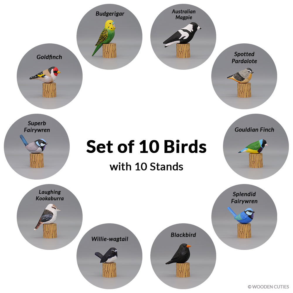 Set of 10 Birds + 10 Stands