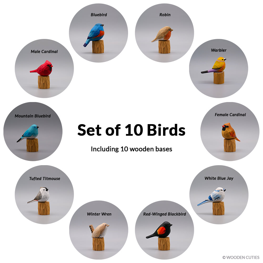 Set of 10 Birds + 10 Stands