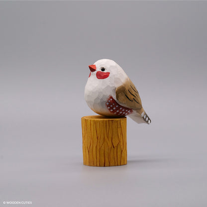 White Zebra Finch + Stand