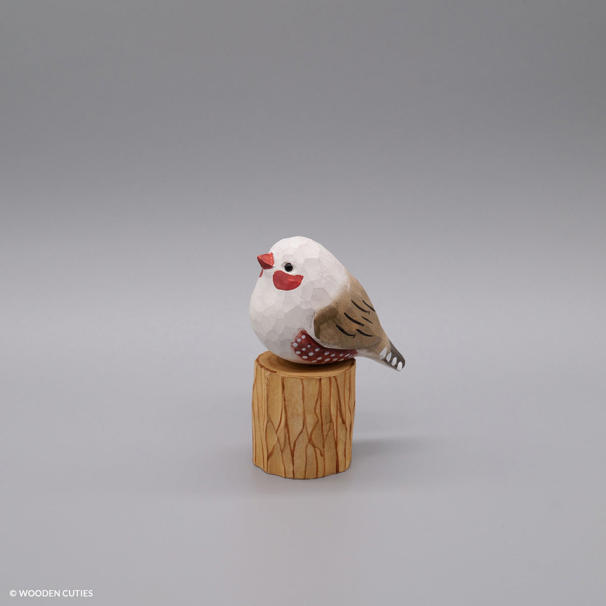 White Zebra Finch + Stand