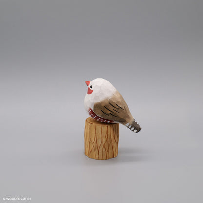 White Zebra Finch + Stand